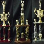 Examples of a few Trophies we build. While these are a somewhat "standard" size, we custom build them as big as you would like!  We regularly build 3 & 4 Post Trophies OVER SIX FEET TALL!